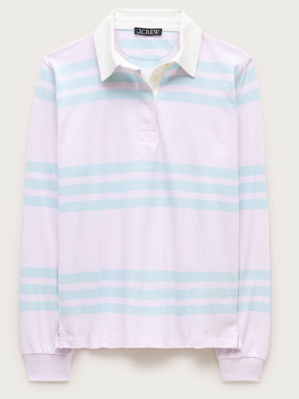 J.Crew boyfriend jersey rugby polo shirt in Lavender stripe NWT!